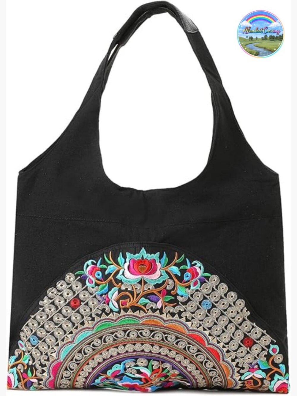 Large Embroidered Canvas Tote Shoulder Bag Hobo Handbag